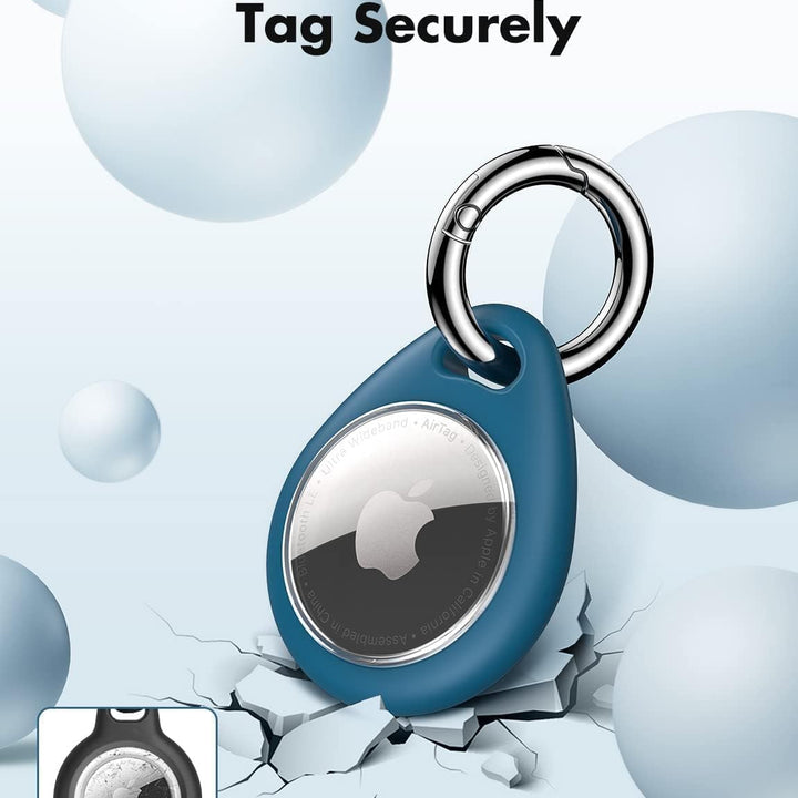 360° Protective Case for Airtag (1St & 2Nd Generation) [4 Pack], TPU Full Cover Keyring Holder with Premium Zinc Alloy Spring Clip, Scratch-Resistant Design for Keys, Bags, Luggage
