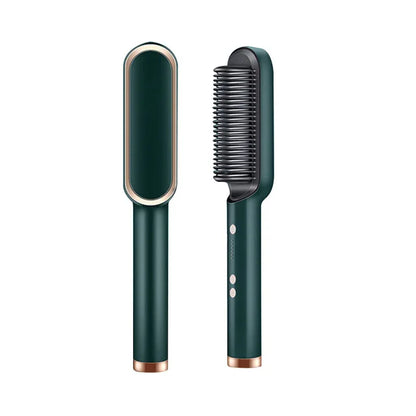 Electric PTC heat straightening brush One Step Hair Dryer 3 In 1 Ceramic Flat Iron Women Hair Straightener comb And Curling