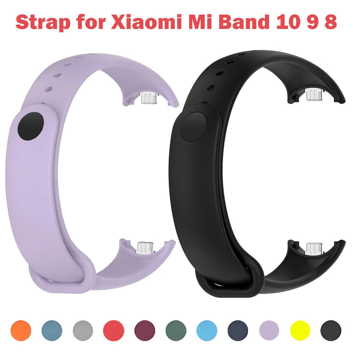 Silicone Strap for Xiaomi Mi Band 10 9 8 Strap Sport Rubber Bracelet pulseira Correas for  Xiaomi Mi Band 9/8/10 Accessories