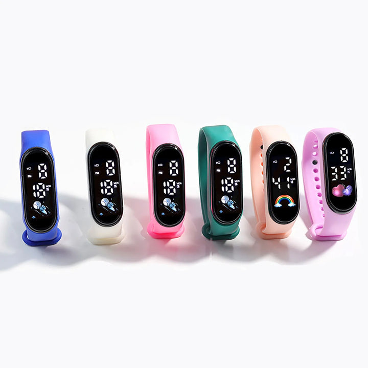 Kawaii Smart Watch For Kids Fashion Outdoor Waterproof Sports Kids' Watches Boy Girls Digital Watches Silicone