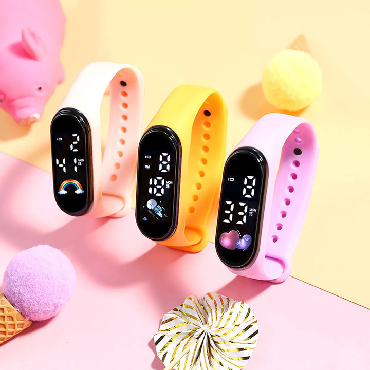 Kawaii Smart Watch For Kids Fashion Outdoor Waterproof Sports Kids' Watches Boy Girls Digital Watches Silicone