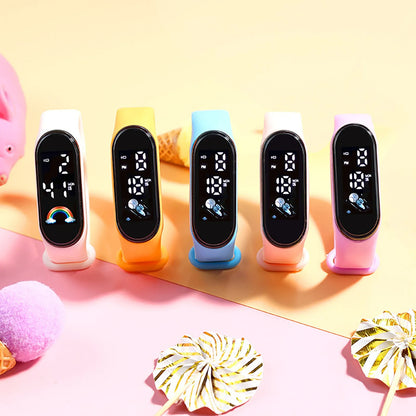 Kawaii Smart Watch For Kids Fashion Outdoor Waterproof Sports Kids' Watches Boy Girls Digital Watches Silicone
