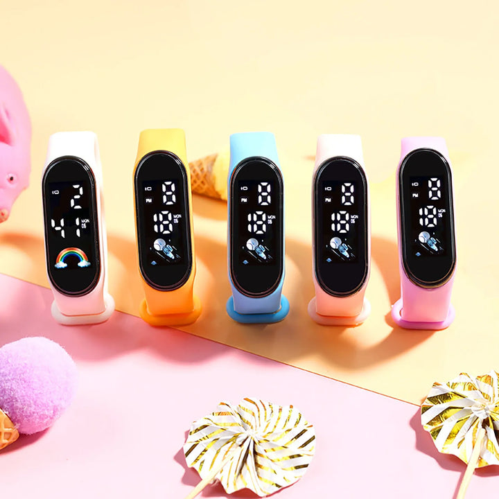 Kawaii Smart Watch For Kids Fashion Outdoor Waterproof Sports Kids' Watches Boy Girls Digital Watches Silicone
