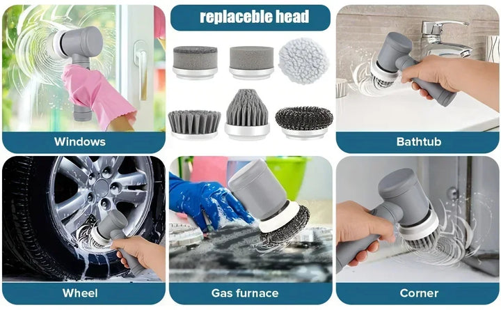 Electric Spin Scrubber, Bathroom Cordless Cleaning Brush Power Scrubber
