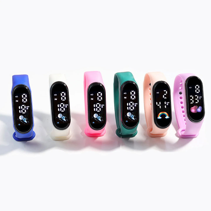Kawaii Smart Watch For Kids Fashion Outdoor Waterproof Sports Kids' Watches Boy Girls Digital Watches Silicone
