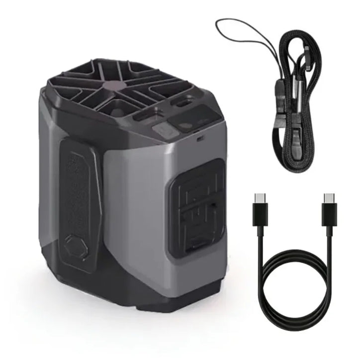 Portable Waist Fan 10000mAh with Power Bank LED Lighting Hanging Neck Fan 5 Speed Strong Airflow Cooling Fan for Outdoor Working