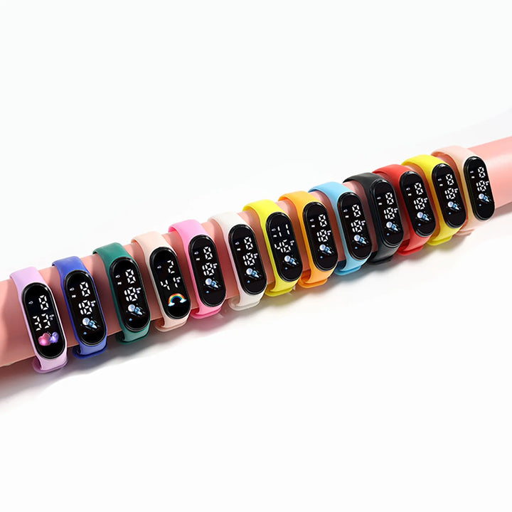Kawaii Smart Watch For Kids Fashion Outdoor Waterproof Sports Kids' Watches Boy Girls Digital Watches Silicone