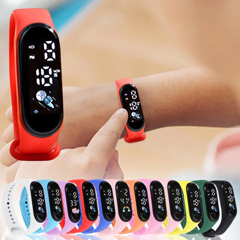 Kawaii Smart Watch For Kids Fashion Outdoor Waterproof Sports Kids' Watches Boy Girls Digital Watches Silicone