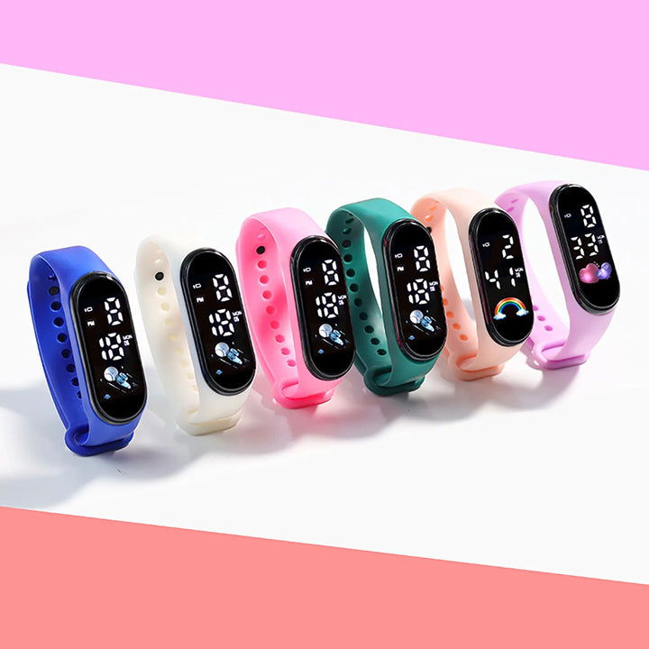 Kawaii Smart Watch For Kids Fashion Outdoor Waterproof Sports Kids' Watches Boy Girls Digital Watches Silicone