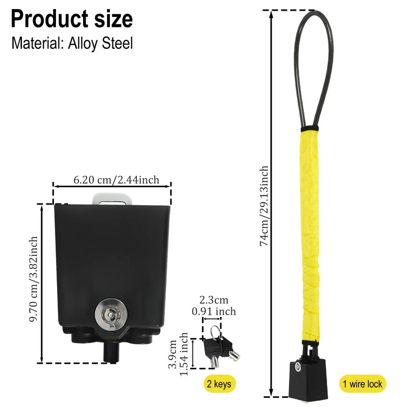 Anti-Theft Car Lock – Steel Steering Wheel & Seat Belt Security for Cars & SUVs